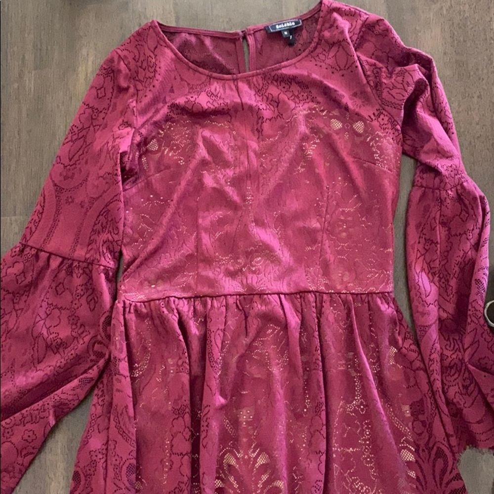 Med Modcloth Royal Following Soieblu dress in wine